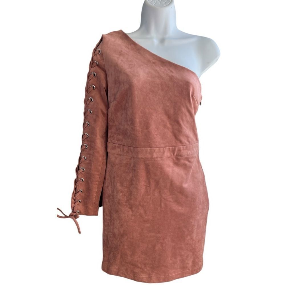 ENDLESS ROSE Womens Faux Suede A-Line Bodycon Dress Medium